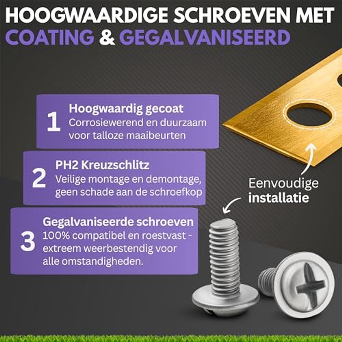 Ultrascherpe Titanium Messen Set voor Robotmaaiers - afbeelding 3