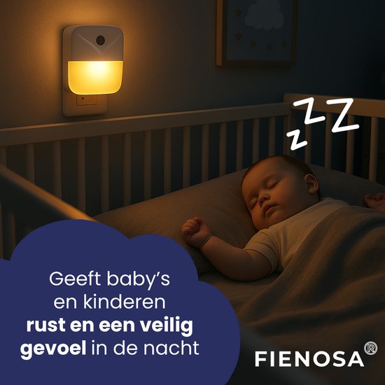 Nachtlampje Stopcontact - 2 stuks - Slaaplampje - Nachtlampje baby - Kerstcadeau - Nachtlampje Kinderen - Nachtlampje Volwassenen - Dag en Nacht Sensor -Warm Wit Licht - Fienosa — afbeelding 4