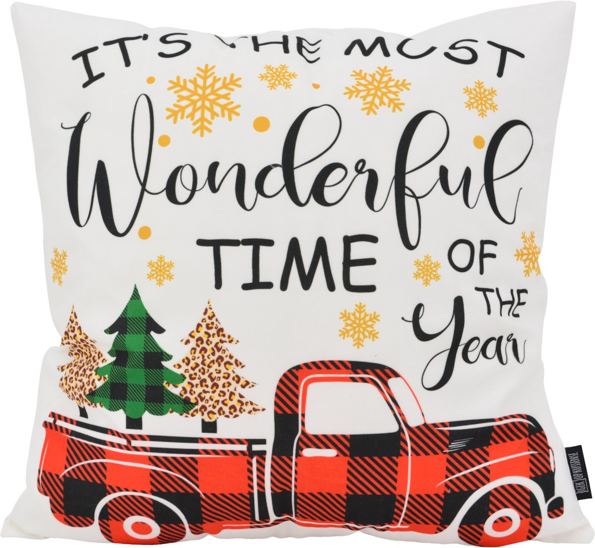 Gek op Kussens! Sierkussen Wonderful Christmas | 45 x 45 cm | Katoen/Polyester rood groen