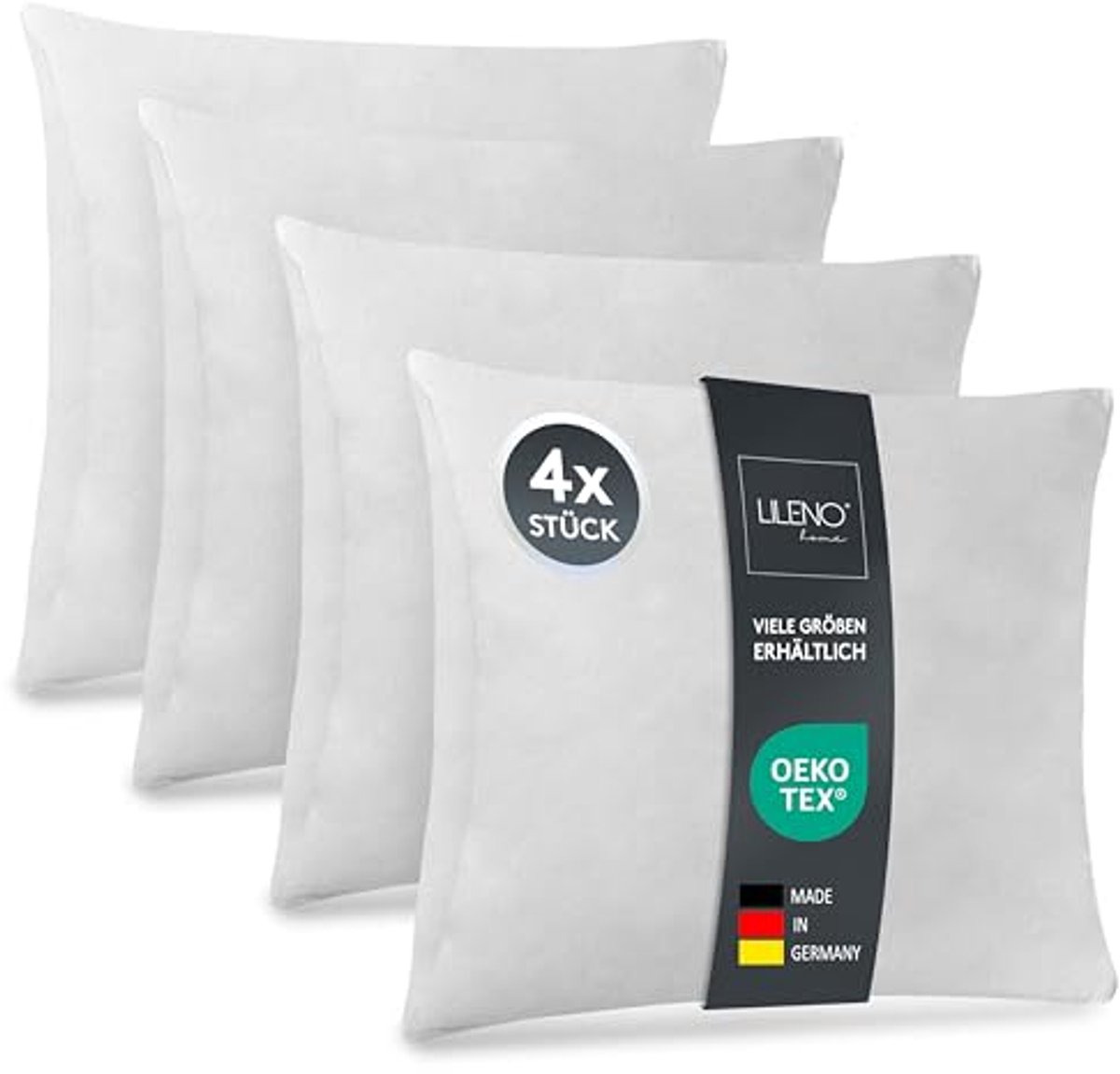 Set van 4 Wasbare Kussenhoezen 55 x 55 cm voor Allergiepatiënten