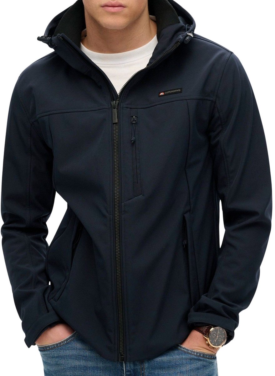 Superdry HOODED SOFT SHELL TREKKER JKT Heren Jas Blauw
