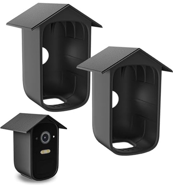 Weerbestendige Siliconen Hoes voor Bewakingscamera's - Zwart, Waterdicht en Duurzaam (2 Stuks)