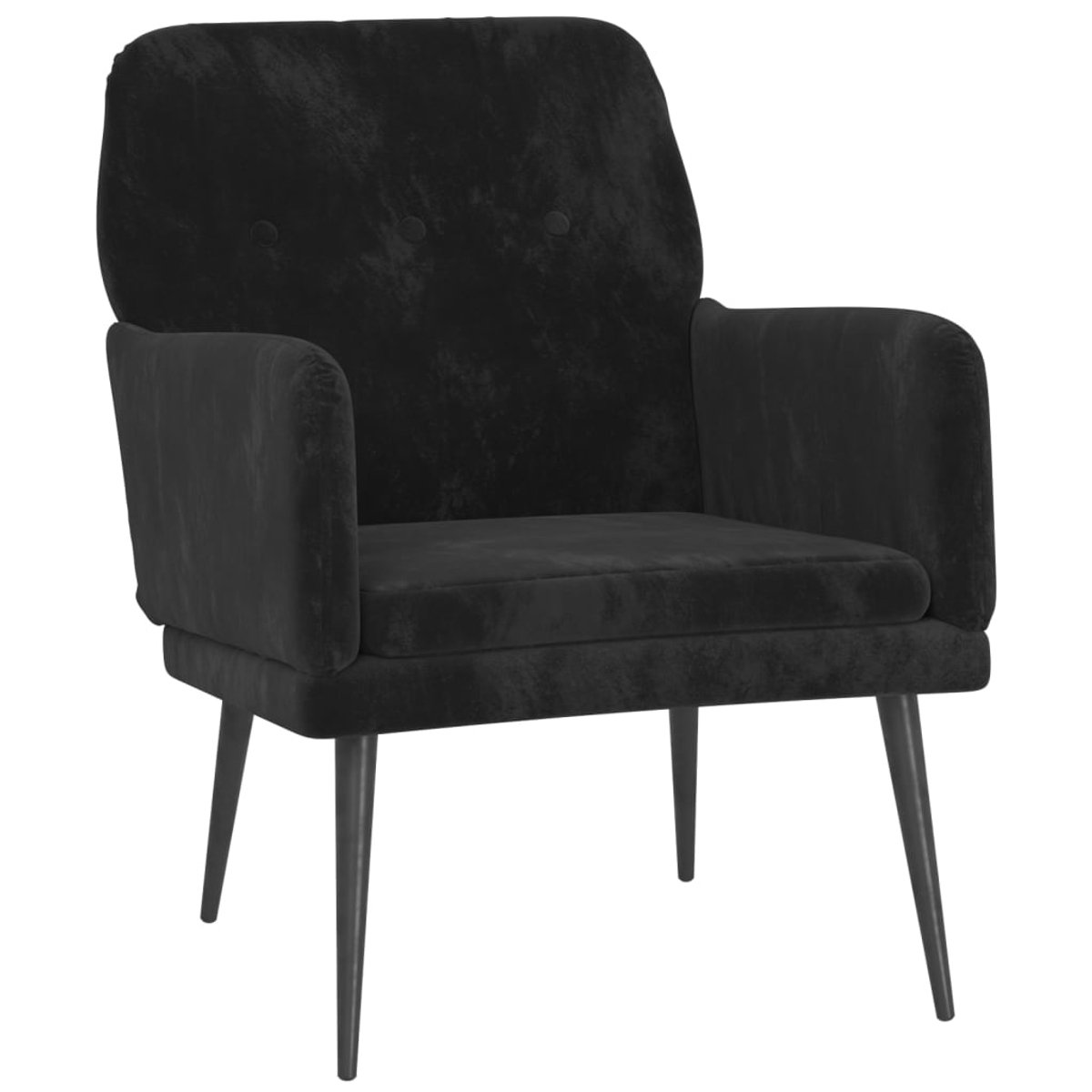 vidaXL Fauteuil - 62x79x79 - cm - fluweel - zwart