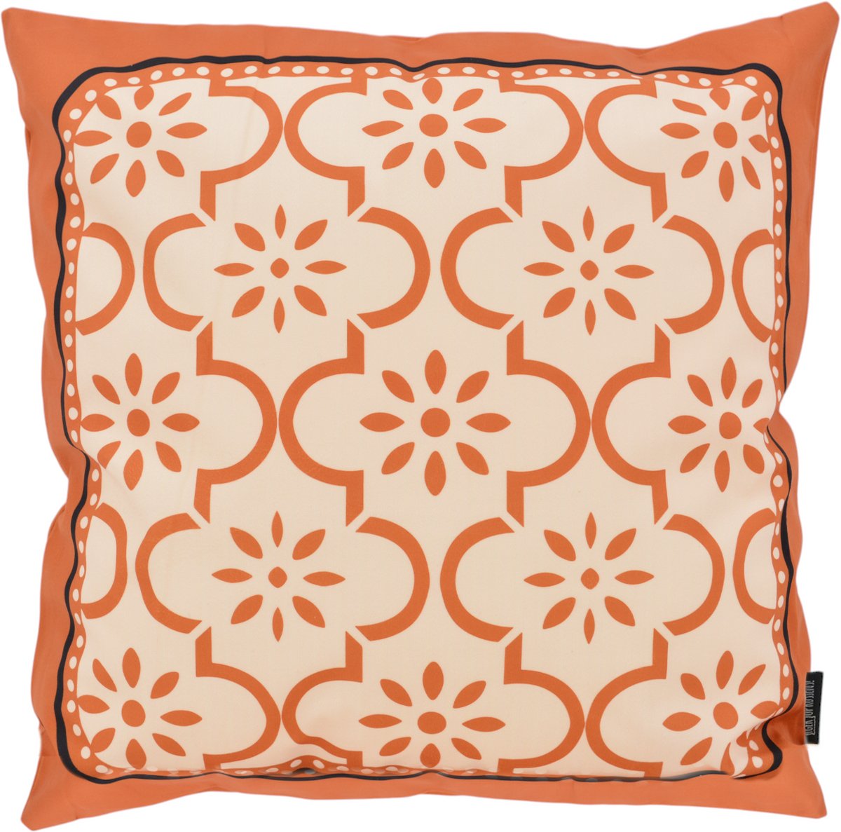 Gek op Kussens! Sierkussen Seventies Leaves | 45 x 45 cm | Katoen/Polyester creme-terra