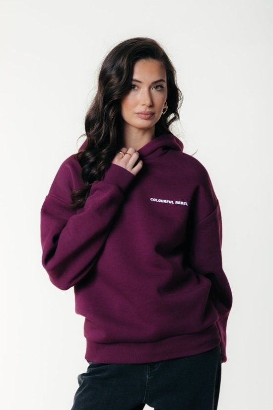 Colourful Rebel Flower - Hoodie - Trui - Bordeaux - S