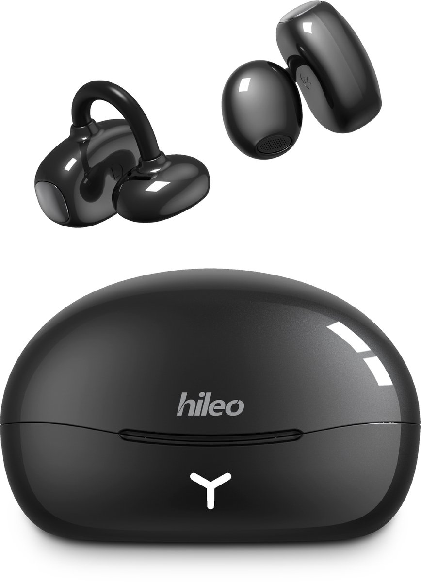 hileo hi85 - Draadloze Oordopjes met Oplaadcase – Zwart - Ear clip Air Conduction - Sport - Open-Ear - Bluetooth V6.0 – Draadloze oortjes – Geschikt voor IOS/Android - HD audio