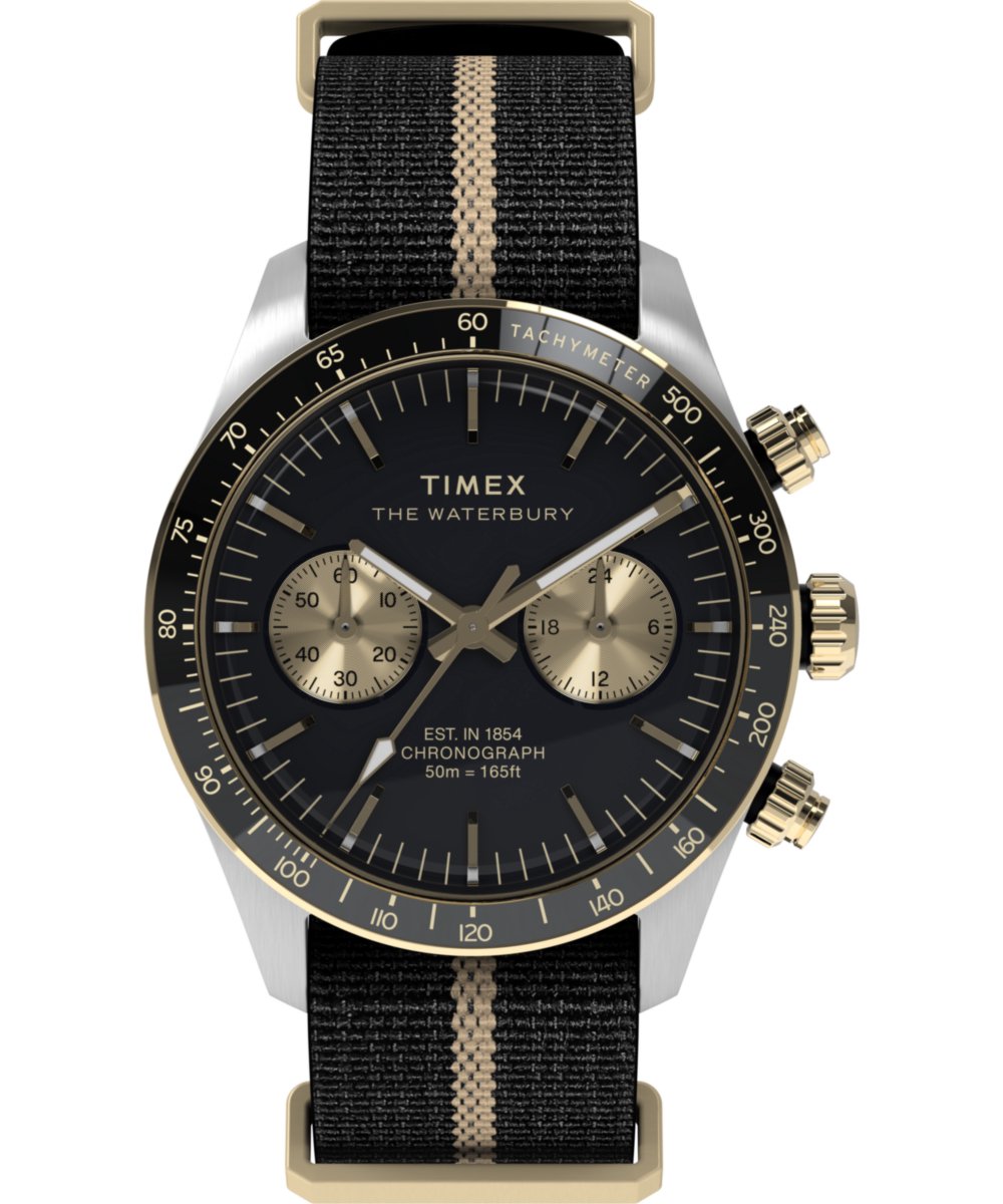 Timex Waterbury Heritage TW2Y35400 Horloge - Textiel - Zwart - Ø 39 mm
