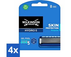 Wilkinson Sword 4 x Wilkinson Sword - Navulmesjes - Hydro 5 Skin Protection - Beschermend - 8 mesjes - Scheermesjes - Hydro 5 - Huidbescherming - Scheermes - Scheerapparaat