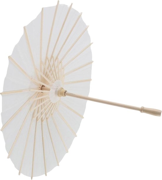 Yoiimiya 5 stuks papieren parasols, 60 cm, strandscherm, wit, doe-het-zelf, fotografie-rekwisieten voor babyshower, feest, bruiloft