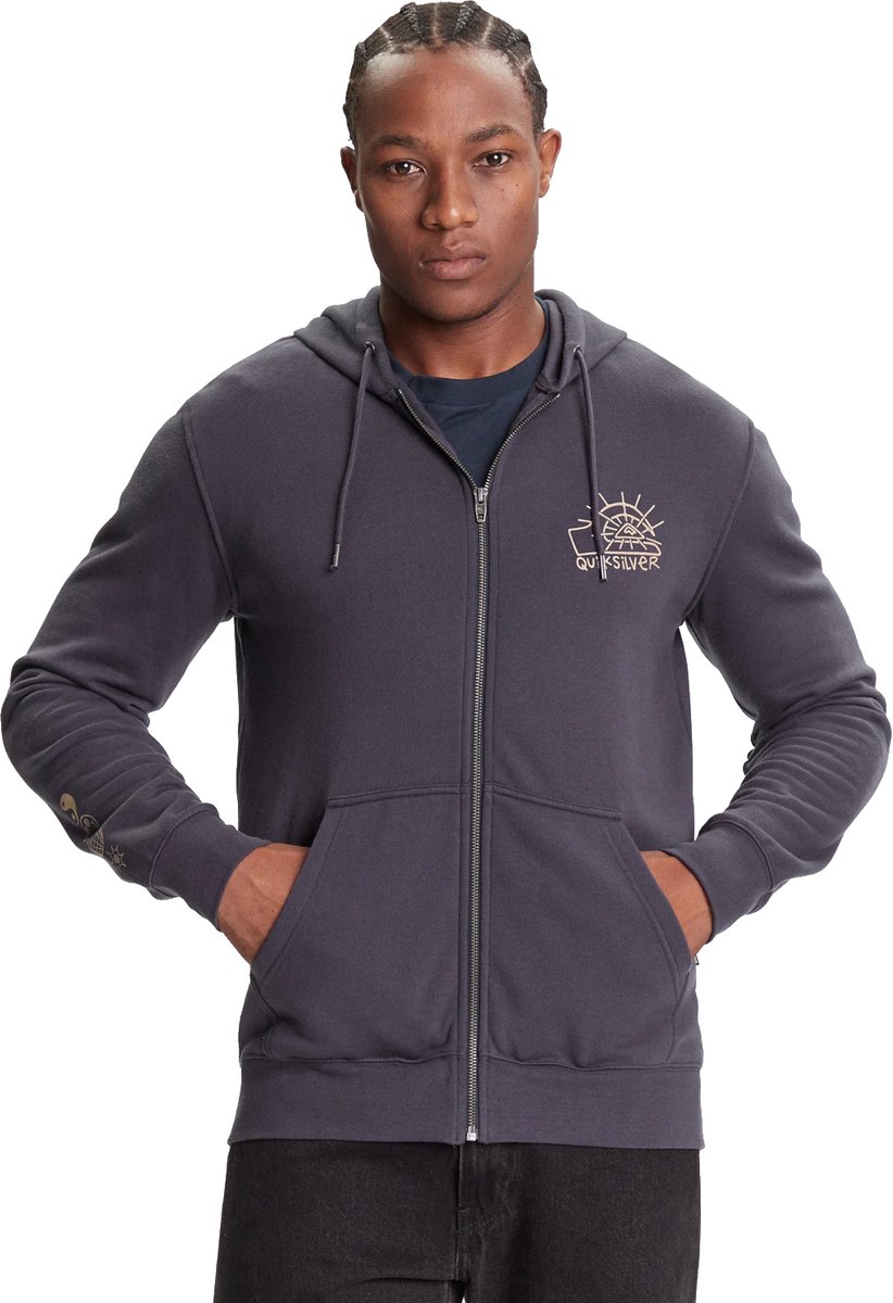 Quiksilver Zip Hoodie Mannen Sweatshirt Blauw