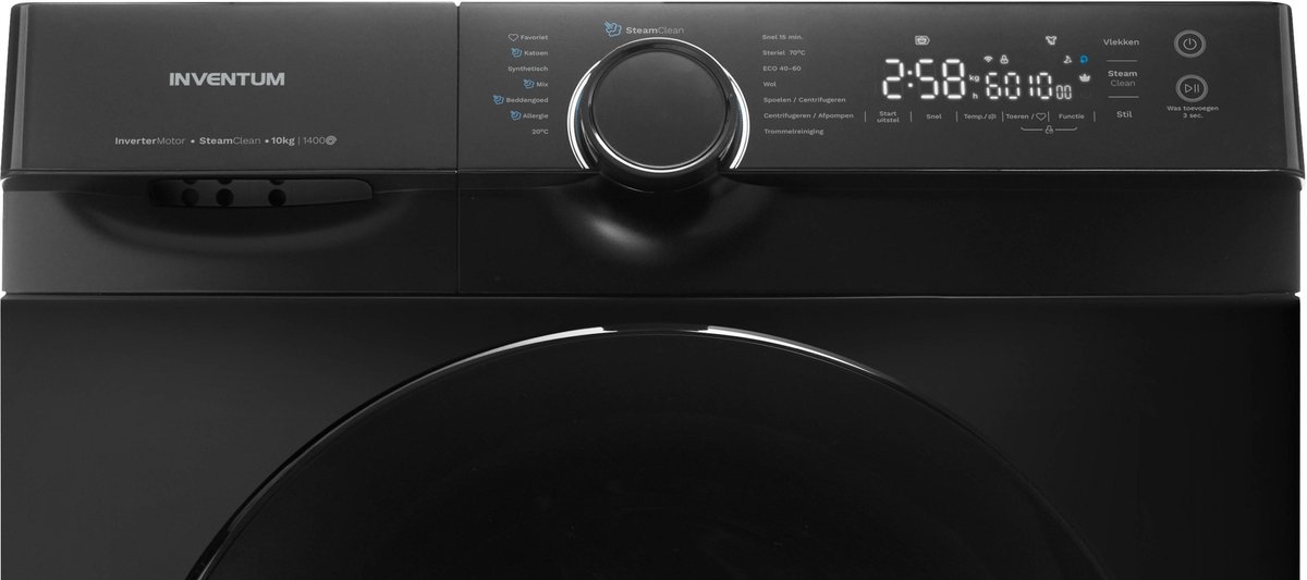 Inventum VWM1010B - Wasmachine - 10kg - 14 programma's - 1400 toeren - Energieklasse A-30% - Steam Clean - Stil: 72 dB - Zwart — afbeelding 5