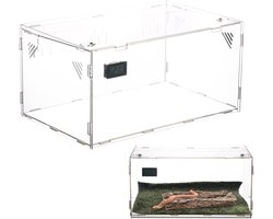 Acryl terrarium voor reptielen en slakken met thermometer en hygrometer