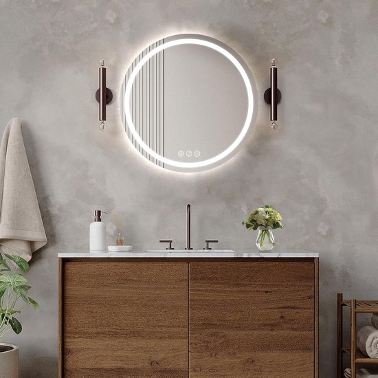 Badkamerspiegel met Verlichting – 80 CM – Anti-condens – 3 LED standen