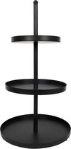 Cookinglife Etagere 3-Laags - Serveertoren Voor Gebak En Hapjes - Cake Stand Multifunctioneel - Metaal Zwart - Stabiel Handvat Antislip - Ø 20/25/30 cm, 55 cm