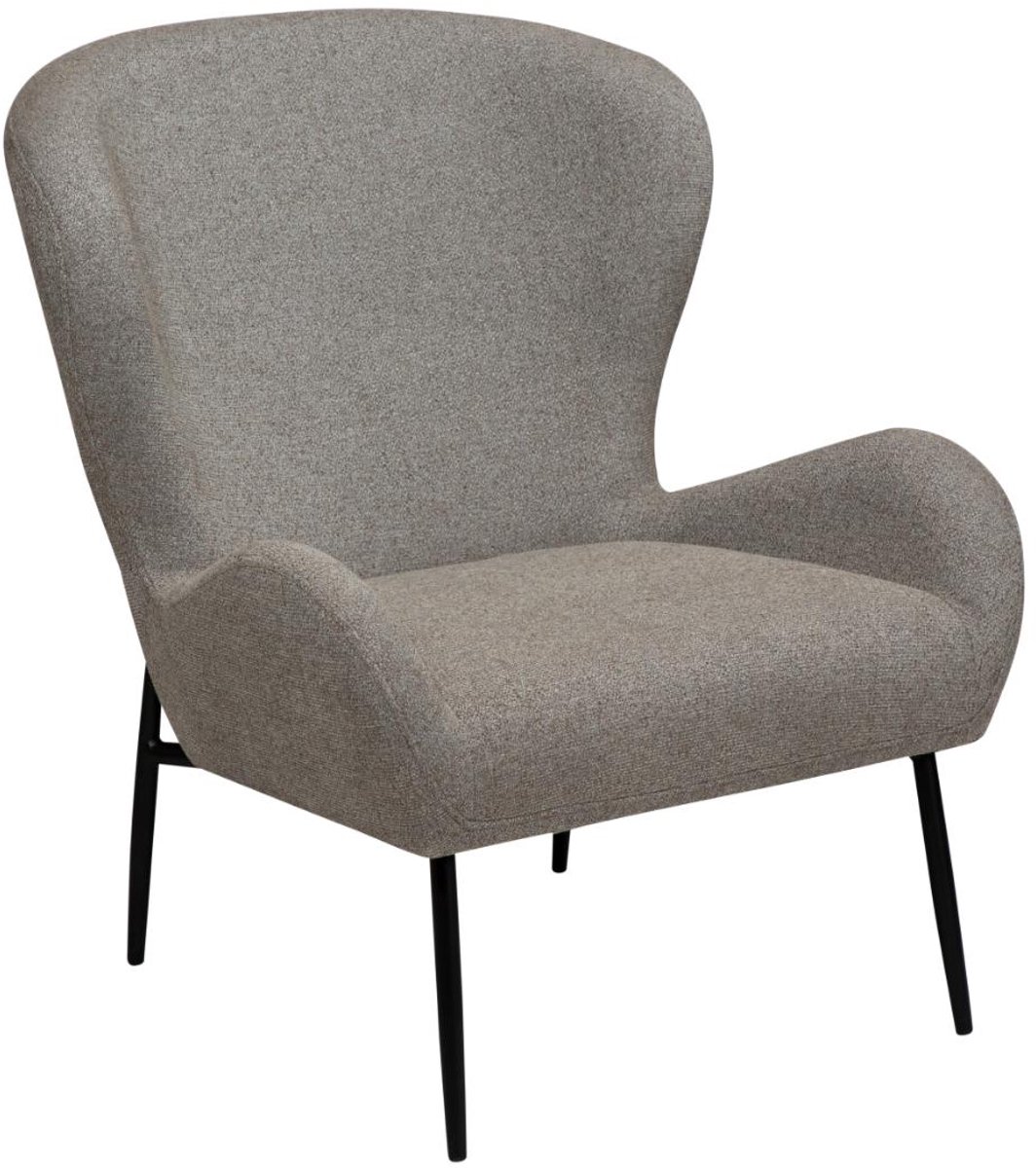 Glam Dan-Form fauteuil bouclé lichtbruin.