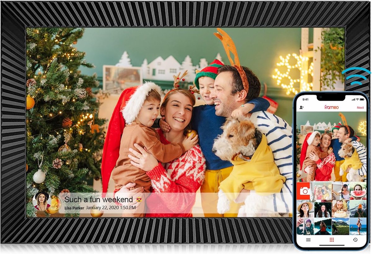 Digitale fotolijst 10,1 inch met WiFi en 32 GB opslag