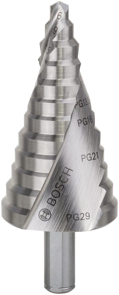 Bosch Stappenboor HSS voor kabelwartels 12 Stappen 6 - 37 mm - 2608587428