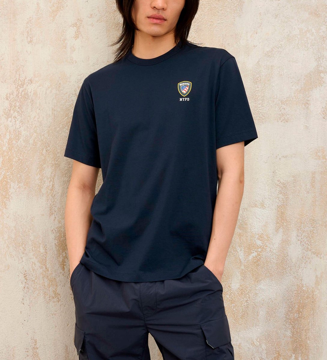 NYPD Patch Crew Neck Tee - Blue T-Shirts