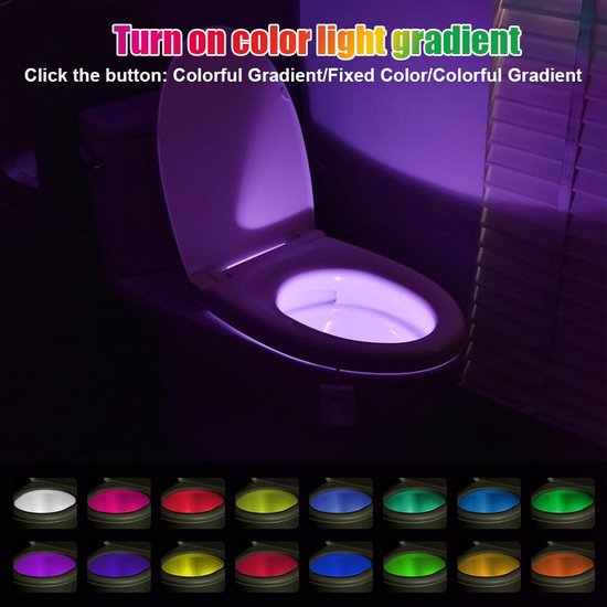 Bewegingssensor toilet nachtlampje met 16 kleuren en USB oplaadbaar van Ailight — afbeelding 2