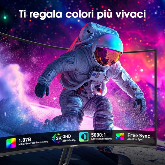 27 Inch Gaming Monitor met 240Hz en QHD - Gebogen Scherm, Snelle Reactietijd, en Adaptive Sync — afbeelding 4