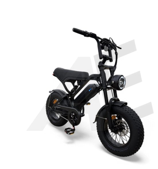 Kinderfatbike QmWheel V20 Mini Zwart 16″ Fatbike Banden Hydraulische Schijfremmen 20 km/u Begrensd