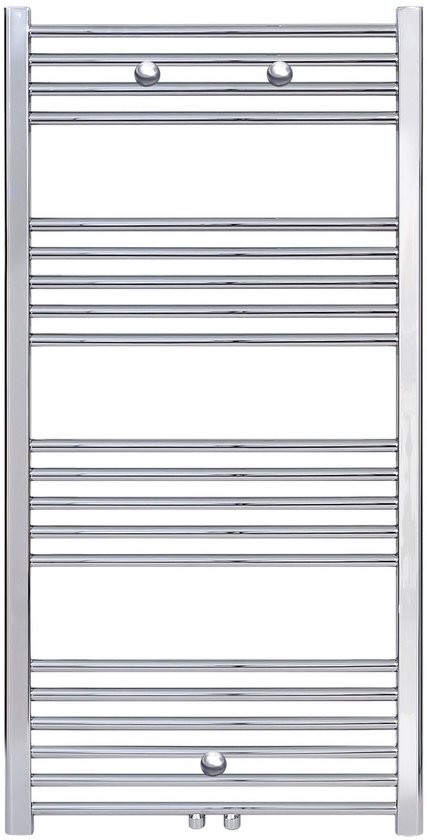 BELRAD Badkamer radiator 1200x500mm - Chroom - Middenaansluiting - 376W ...