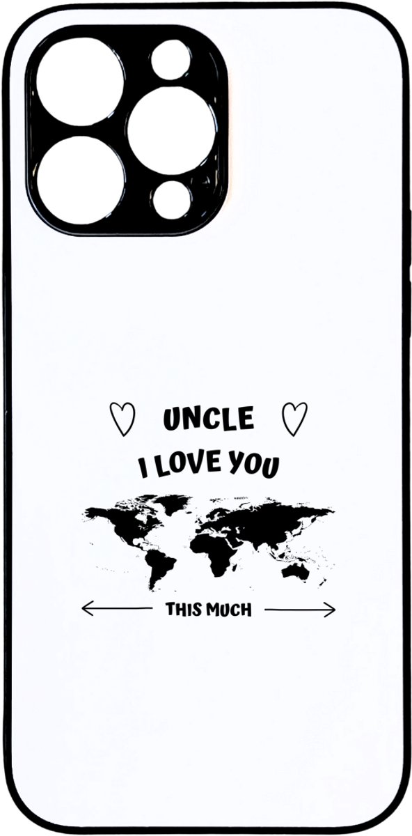Hacebo® - uncle I love you this much telefoonhoesje - Oom - geweldige oom - telefoonhoesjes - liefste oom - verjaardag - cadeau - kado - bedankje - geschenk - hoesje geschikt voor iPhone 14 Pro Max