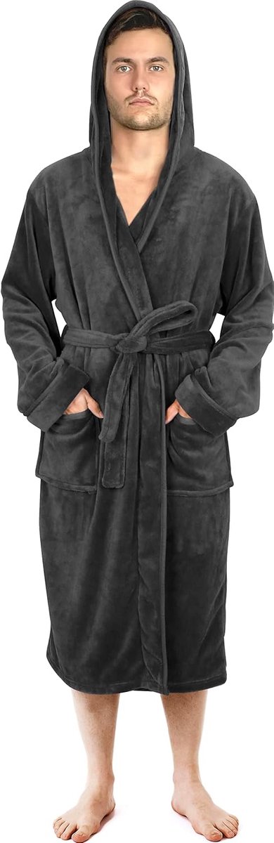 Luxe Heren Kamerjas met Capuchon | Superzachte Fleece Badjas voor Thuis | Comfortabele Loungewear