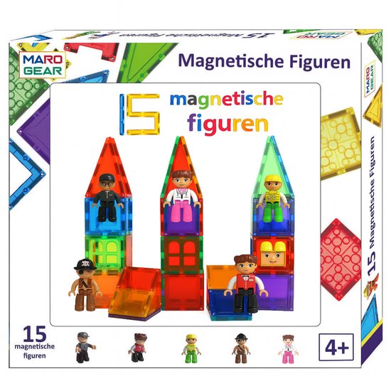 MaroGear © Magnetische Speelgoedfiguren - Magnetische figuurtjes met magneten in de voetjes - 15 stuks