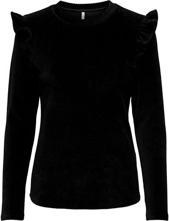 Only Trui Onlfenja Life L/s Frill Top Jrs 15245210 Black Dames Maat - S