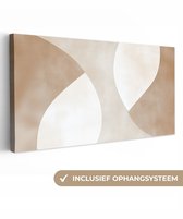 Canvas schilderij 160x80 cm - Exclusieve wanddecoratie Bruin - Japandi - Abstract - Muurdecoratie woonkamer - Slaapkamer decoratie - Kamer accessoires - Schilderijen op canvas