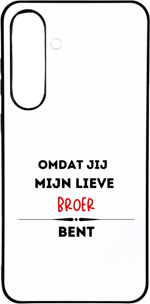 Hacebo® - omdat jij mijn lieve broer bent telefoonhoesje - Broer - de liefste broer - telefoonhoesjes - verjaardag - cadeautje voor broer - kado - geschenk - hoesje geschikt voor Samsung Galaxy S25 Plus