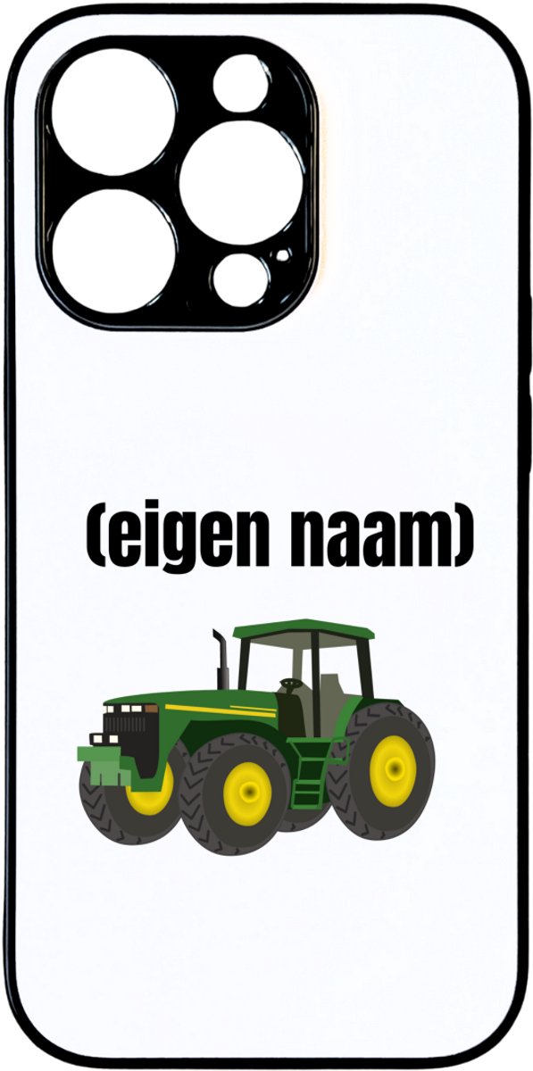 Hacebo® - Tractor telefoonhoesje - Boer - Boer of boerin - telefoonhoesjes - met eigen naam - leuk cadeau voor iemand die op de boerderij werkt - cadeau - kado - hoesje geschikt voor iPhone 14 Pro