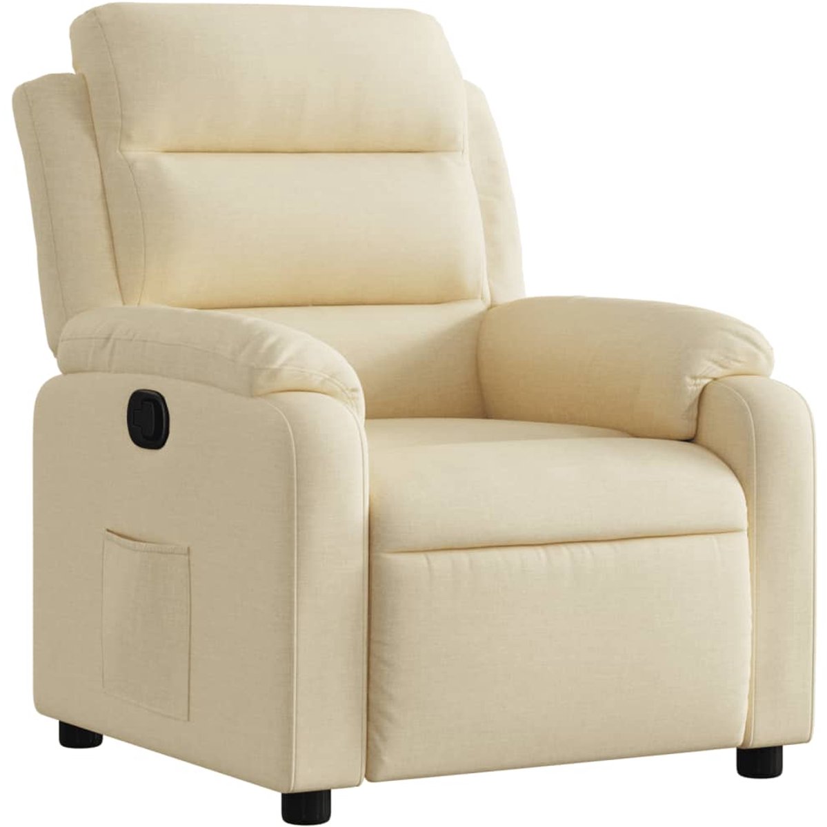 vidaXL Fauteuil - verstelbaar - stof - crèmekleurig