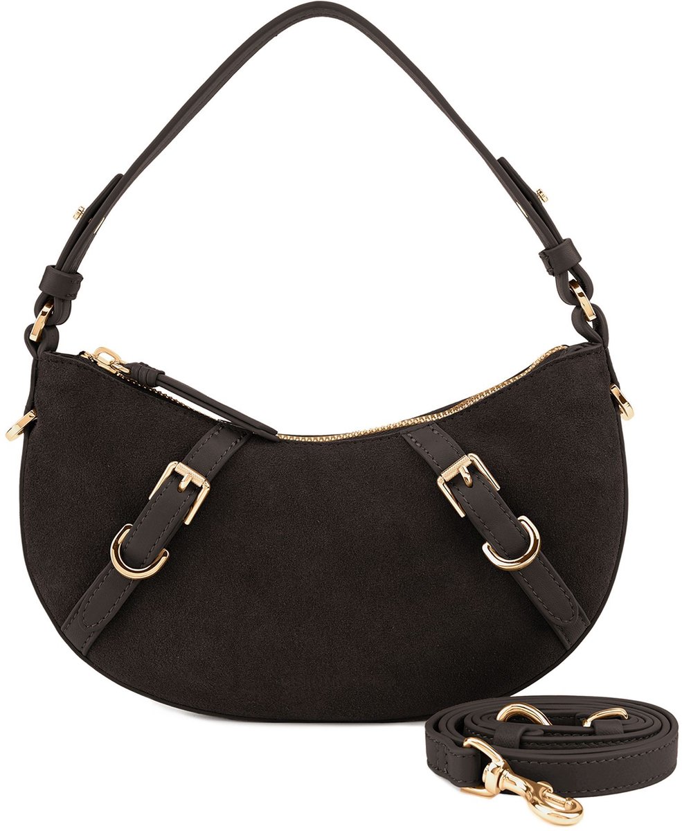 LES VISIONNAIRES Enya Schoudertas Leer 26 cm - Dames - chocolate brown