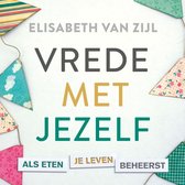 Boekomslag met de titel 'Vrede met Jezelf' door Elisabeth van Zijl, met decoratieve vlaggetjes.