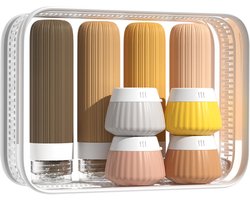 Reisflesjes - 8 Stuks Siliconen Reisflacons - Reisflesjes met Etui - reisflessen - Cosmetica Potjes- toiletartikelen - Navulbaar - Reisflacons - Reis Flesjes - reisaccessoires - Reisset - reisformaat - siliconen reisflessen - reisgadgets