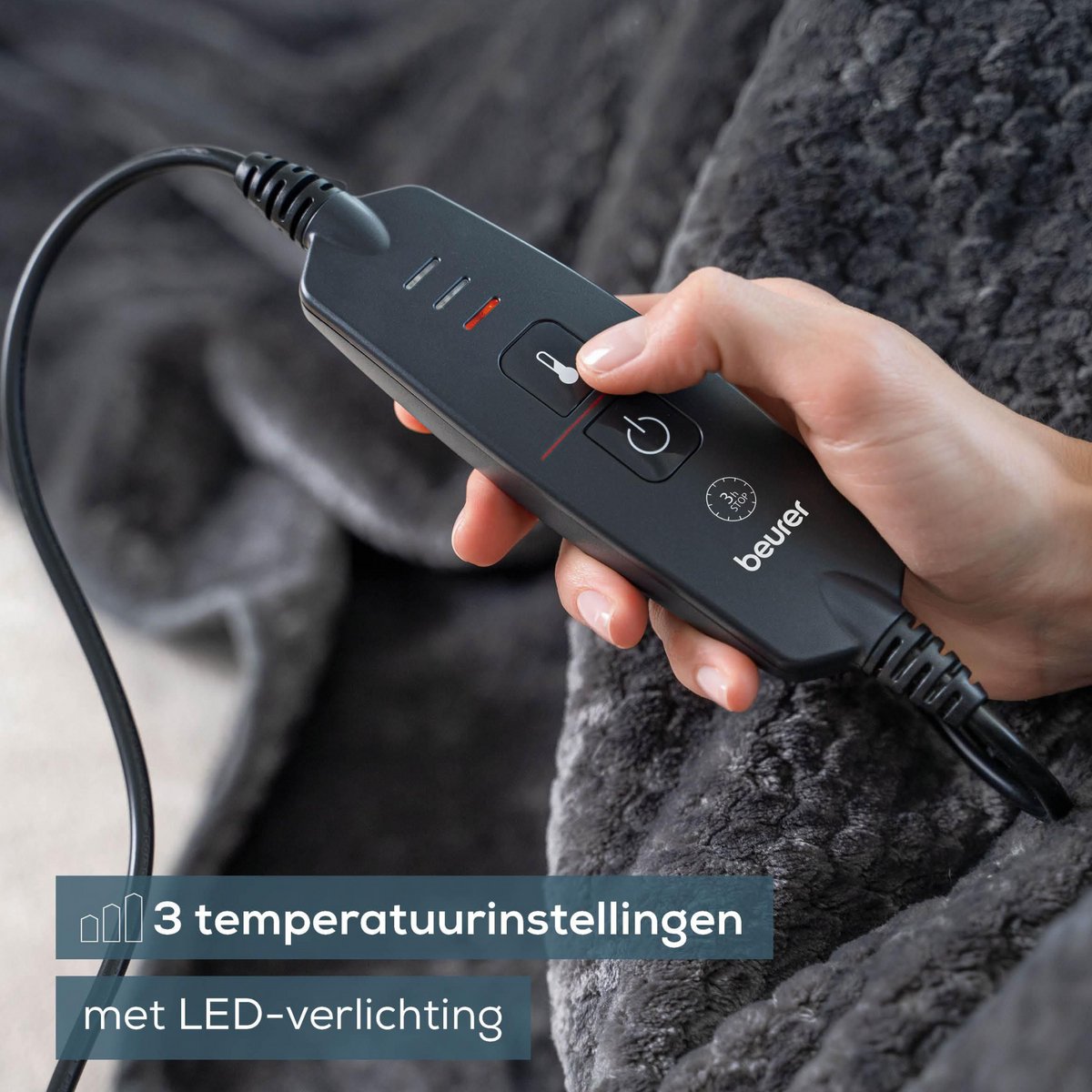 Afbeelding 3 van Beurer HD 65 Dark Grey Warmtedeken - Elektrische Deken 1