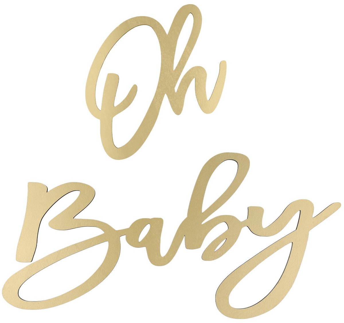 Oh Baby Wooden Banner with Gold Letters - Baby Shower Decorations for ...