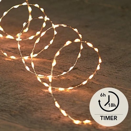 Draadverlichting Lichtsnoer - 66 Led Lampjes - Warm Wit - Zilver Draad 100 Cm Lichtdraad Draadverlichting Lichtsnoer - 66 Led Lampjes - Warm Wit - Zilver Draad 100 Cm Lichtdraad