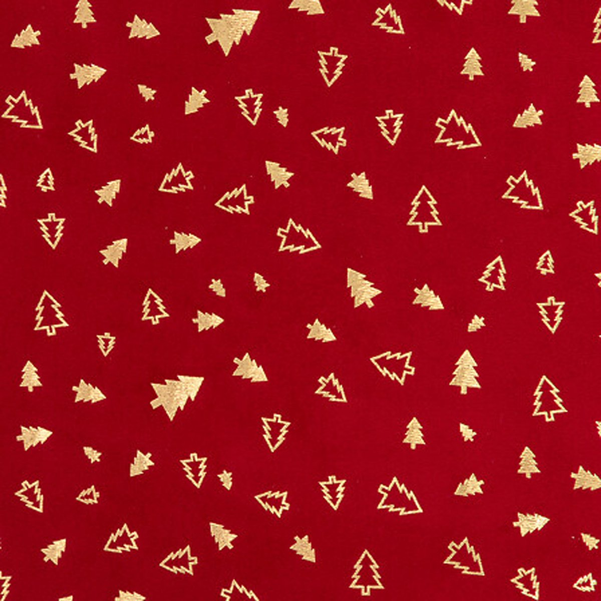 Feeric lights & Christmas Kerst stof/tafelloper - rood - kerstbomen -300 x 28 cm - polyester