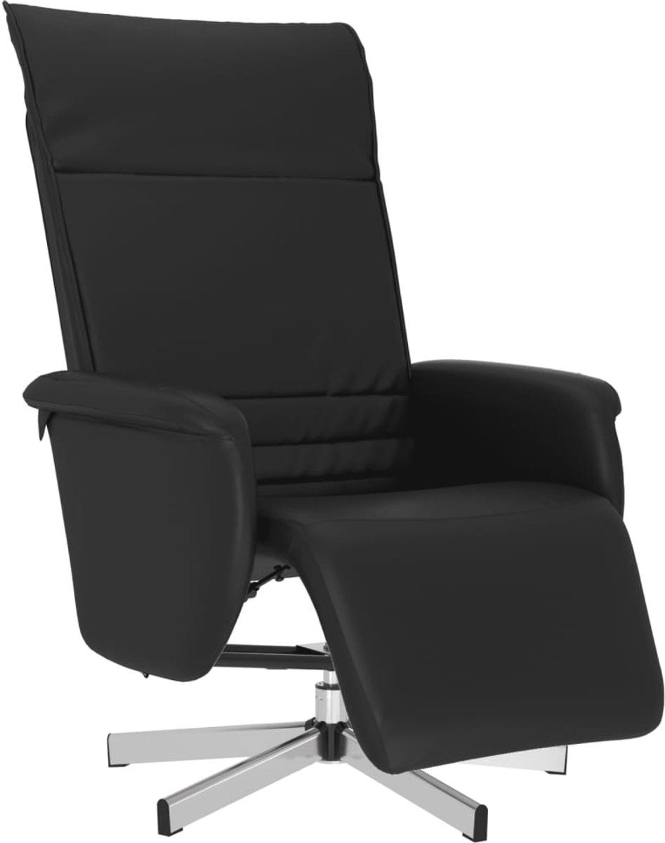 vidaXL Fauteuil - verstelbaar - met - voetensteun - kunstleer - zwart