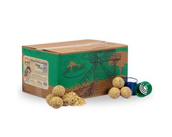 150 stuks. Lyra Pet® mezenbollen van Alb-Mühle volkoren & fruit zonder netje, 85 g per stuk + 2 dispensers