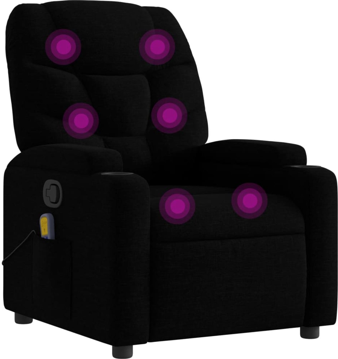 vidaXL Massagestoel - met - zwarte - stof