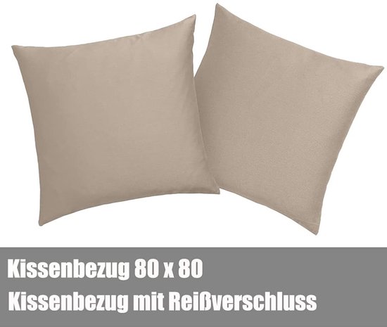 Todocama Set van 2 kussenslopen, microvezel, extra zacht, hypoallergeen, set van 2-120 x 40 cm, beige