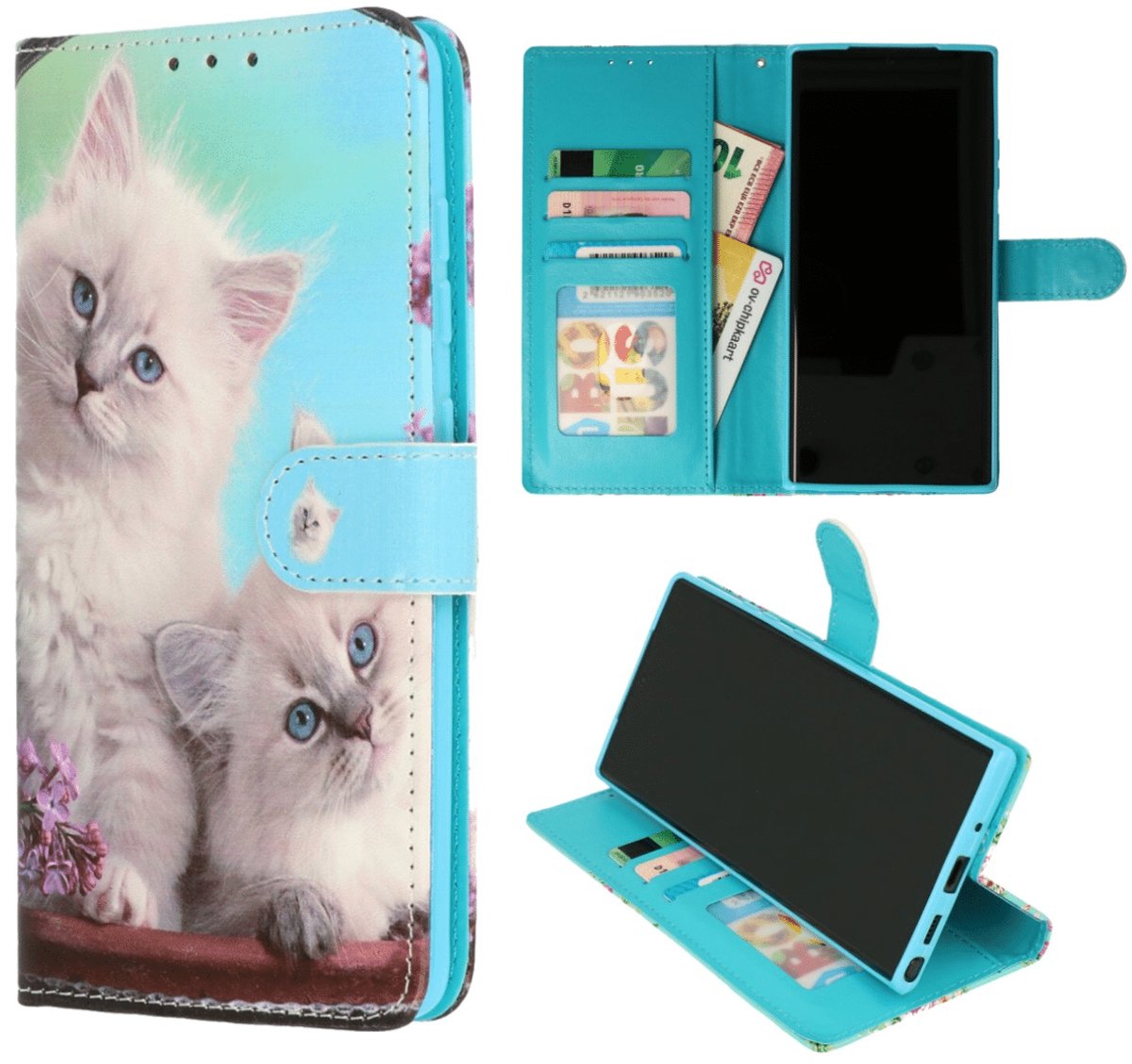 Casemania – Bookcase - Geschikt voor – Samsung A17 - Kittens