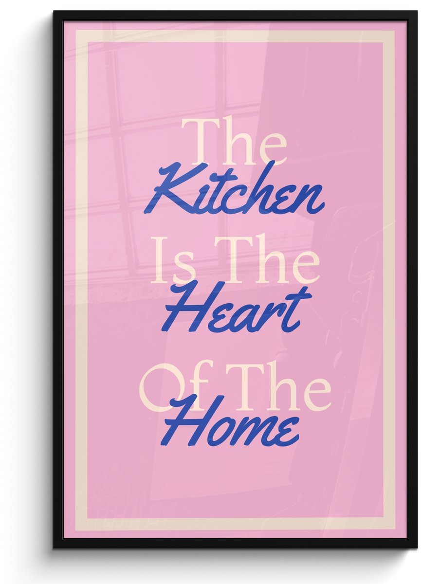 FrameYourWall Poster in lijst - Fotolijst 80x120 cm - Posters - Tekst - Blauw - Keuken - Kader - Posterlijst zwart - Decoratie - Wanddecoratie woonkamer - Muurdecoratie slaapkamer Keuken - Quote