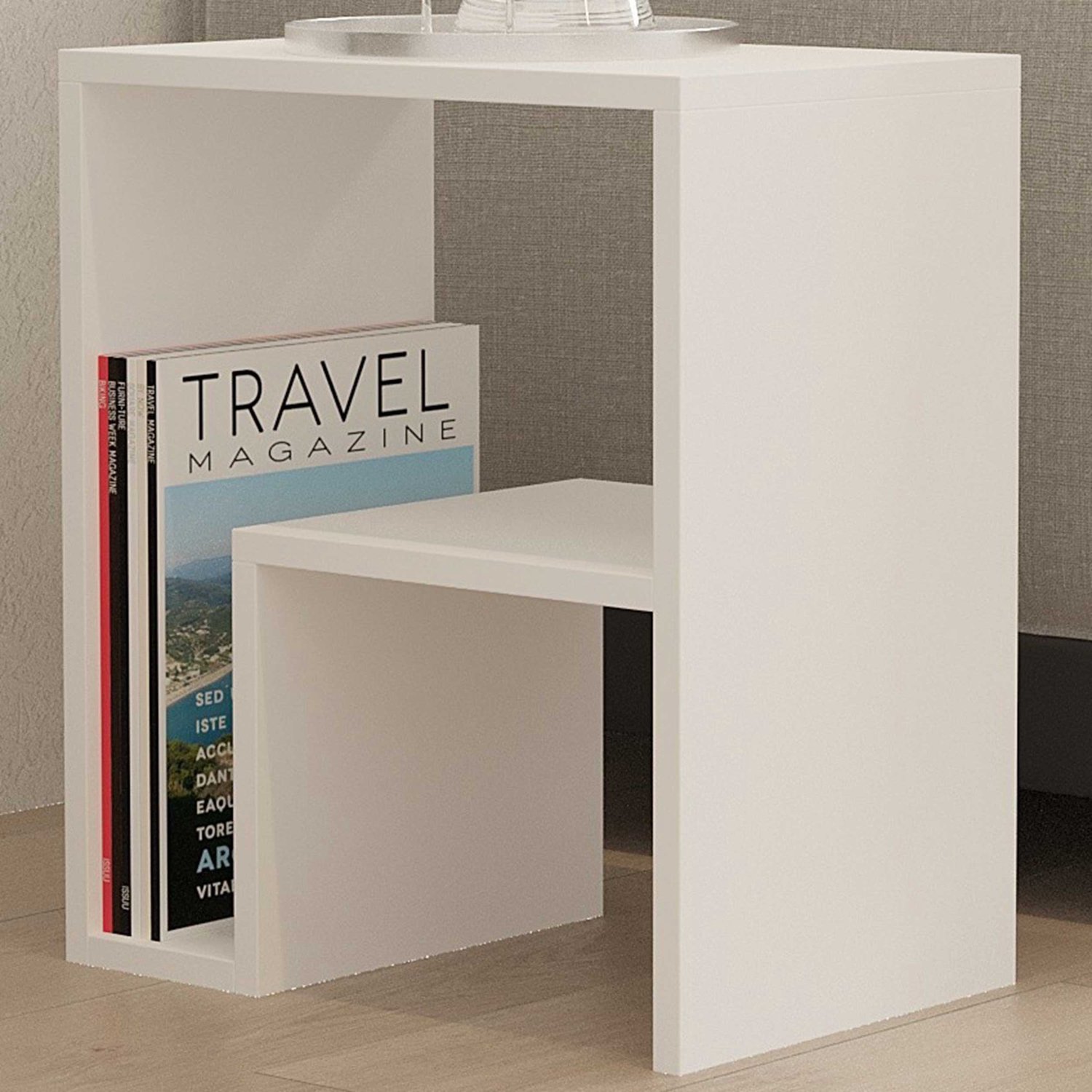 Skye Decor , Bijzettafel, Yepa - White, Gemelamineerde spaanplaat, Wit, 45 x 30 x 51,8 cm