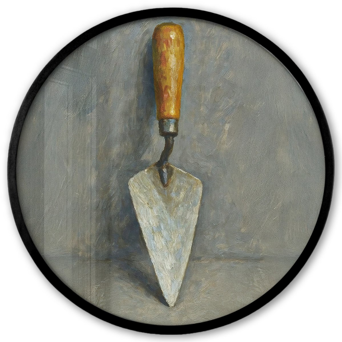 FrameYourWall Poster in lijst Rond - Fotolijst 40x40 cm - Posters - Troffel - Verf - Gereedschap - Ronde posterlijst zwart - Decoratie - Wanddecoratie woonkamer - Muurdecoratie slaapkamer