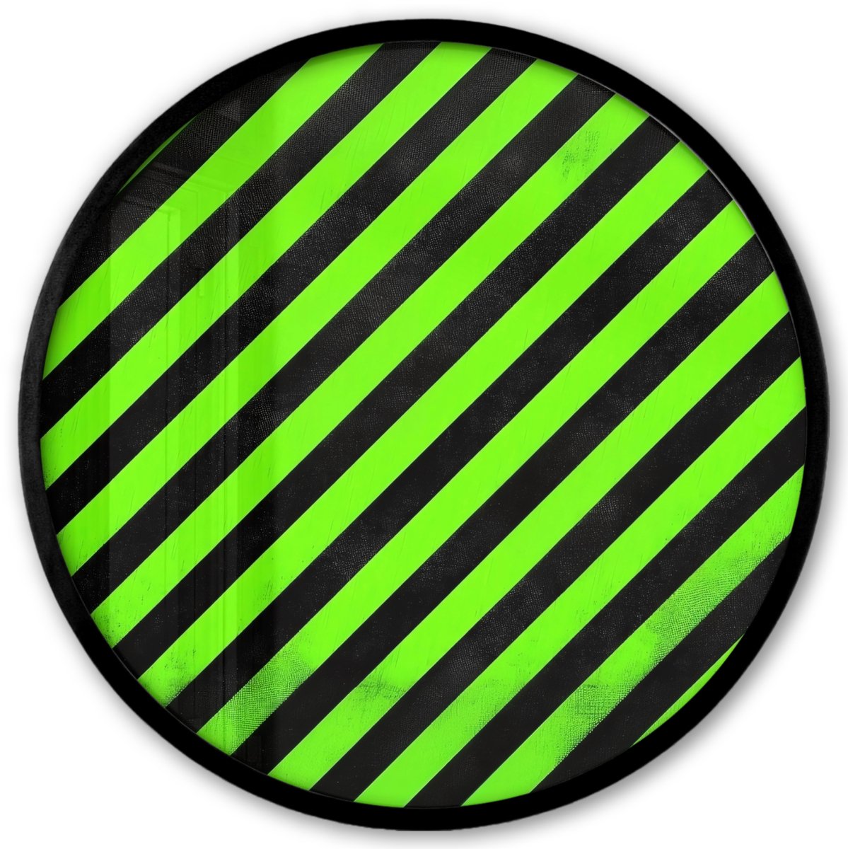 FrameYourWall Poster in lijst Rond - Fotolijst 40x40 cm - Posters - Gaming - Strepen - Schuin - Groen - Ronde posterlijst zwart - Decoratie - Wanddecoratie woonkamer - Muurdecoratie slaapkamer